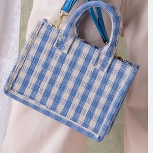Gingham Mini Satchel With Matching Shoulder Strap